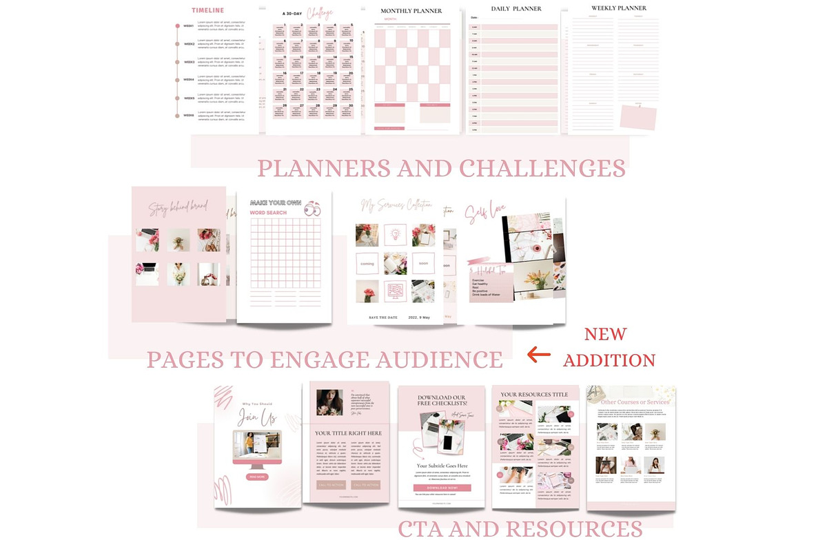 Blush Pink ebook template, workbook, a Books & Magazine Mockup by Millennials Marketing (Photo 5 of 9)