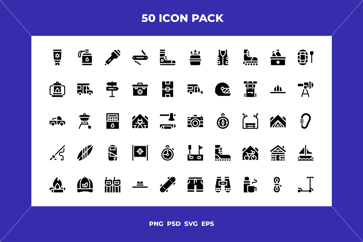 Outdoor activities icons, an Outline Icon by Wencory (Photo 1 of 2)