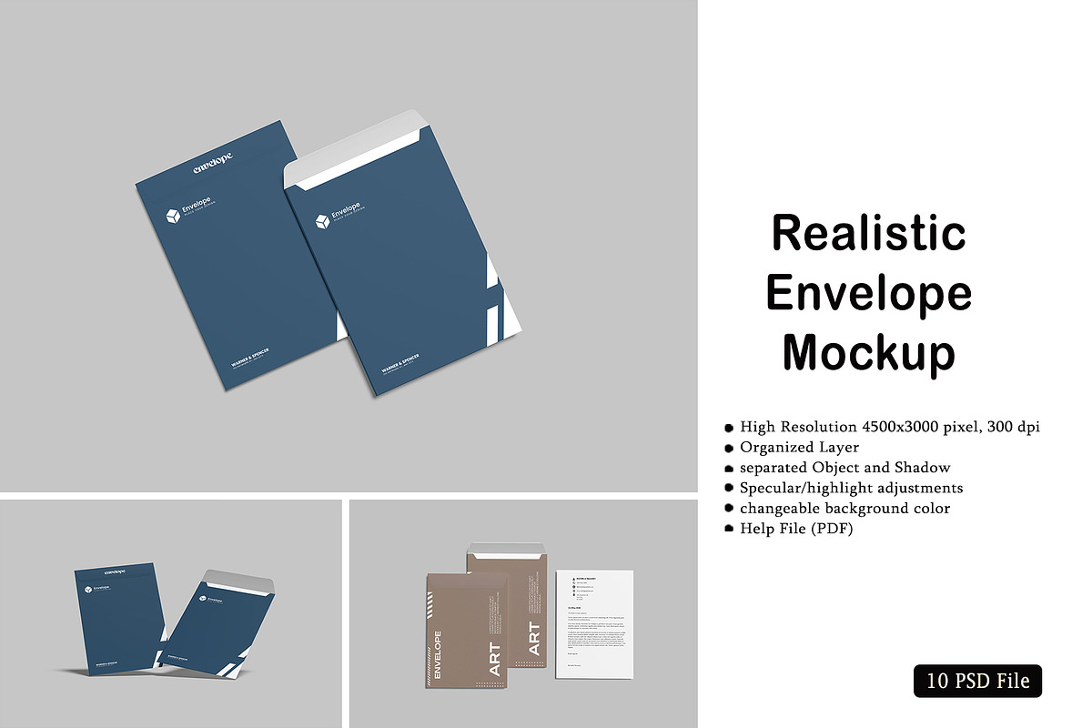 Realistic Envelope Mockup, an Advertising Mockup by rizalamora (Photo 1 of 11)