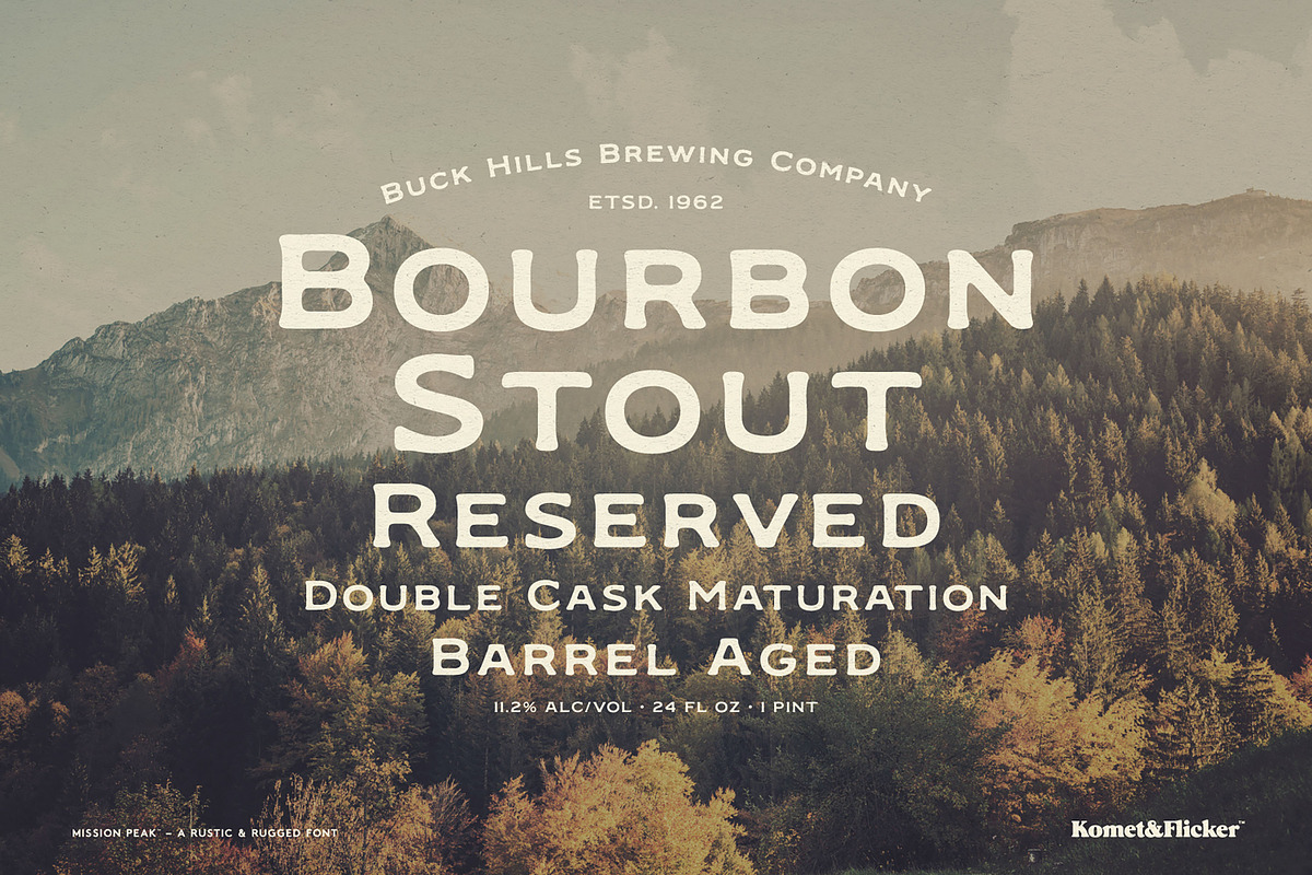 Mission Peak - A Rugged Font, a Serif Font by Komet & Flicker (Photo 8 of 15)