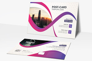 Colorful Post Card Template Design