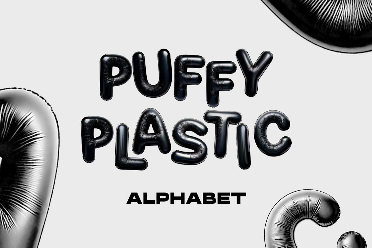Puffy Plastic alphabet font, a Font by Sonnyfive (Photo 5 of 7)