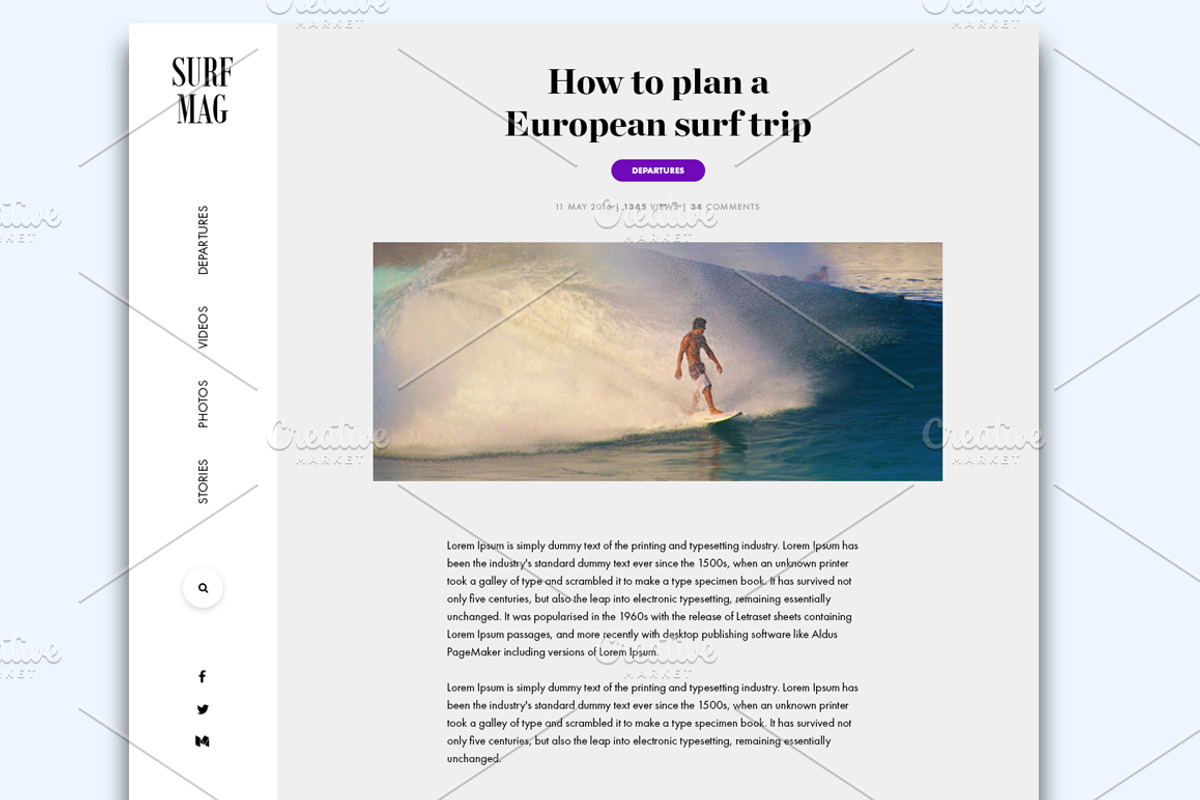 Surf Magazine - PSD, a Websites & App Template by Roccano (Photo 4 of 4)
