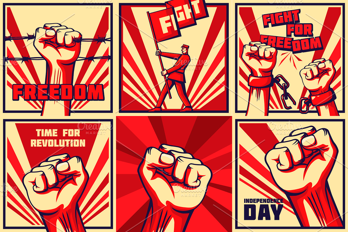 Fight For Rights Set Vector+PSD, a Person Illustration by Tashal (Photo 2 of 3)