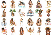 Leopard Print Summer Girl Clipart, an Illustration by Sublimation Artist (Thumbnail 2 of 6)