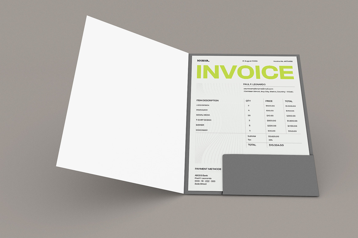 White Minimal Invoice, a Stationery Template by Neermana (Photo 2 of 4)