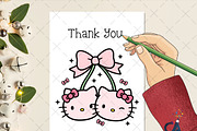 Coquette Bow Cherry Hello Kitty Png, an Illustration by Creative Art (Thumbnail 2 of 6)