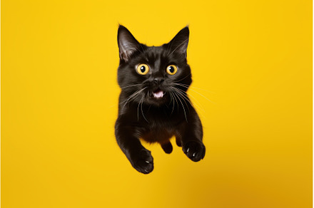 Whimsical Jumping cat background, an Animal Photo by Ylivdesign