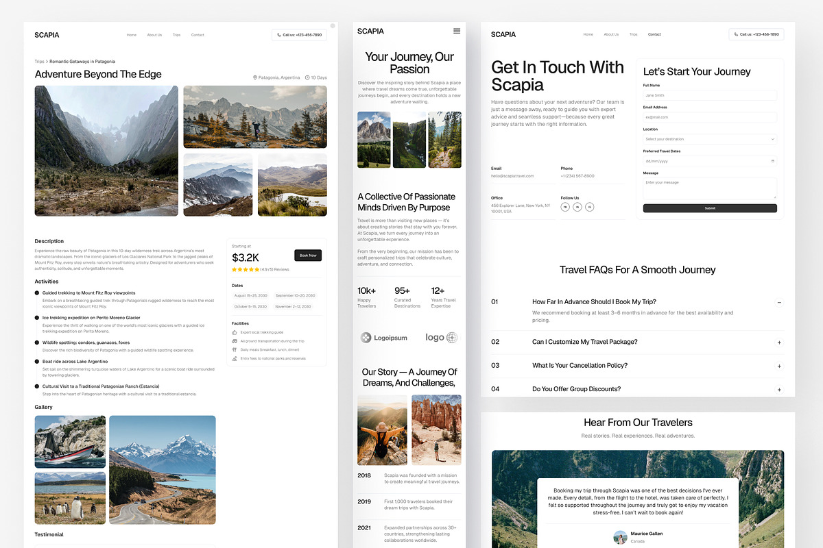 Scapia - Travel Agency Website Frame preview 2