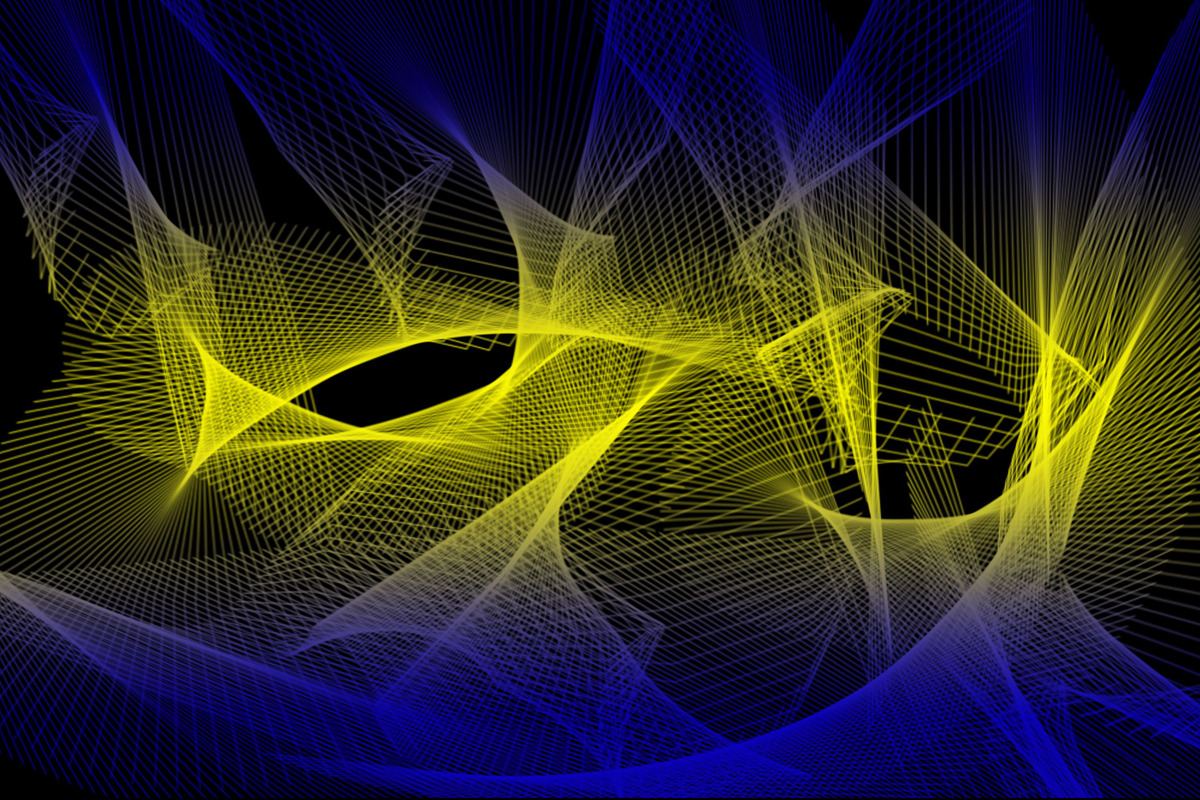 Yellow Circle with Blue Background, a Wallpaper Graphic by NJ Himel (Photo 10 of 11)