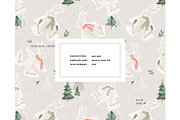 Bunny Making Snow Angel pattern, a Pattern Graphic by Milatoo (Thumbnail 3 of 4)