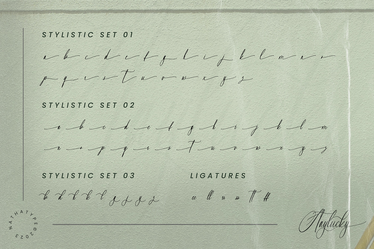 Staylucky, a Script Font by Nathatype (Photo 8 of 8)