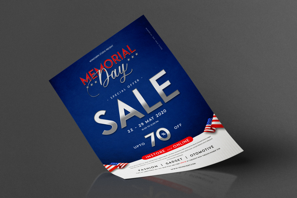 Memorial Day Sale Flyer, a Flyer Template by monogrph