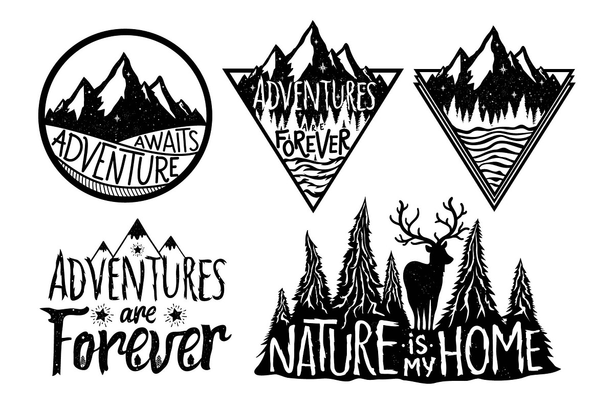 Adventures mountain set, an Animal Illustration by JULYMILKS