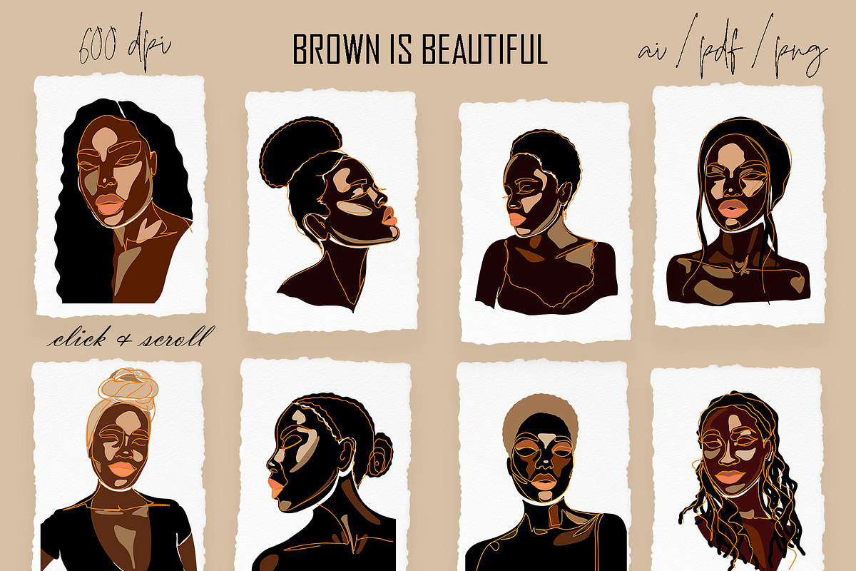 LINE ART COLLECTION DARK SKIN BEAUTY, a Food Illustration by ArtOLB (Photo 4 of 11)
