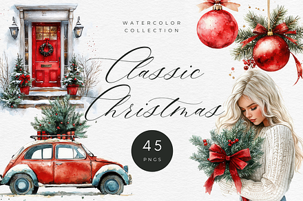 Classic Christmas Clipart Bundle
