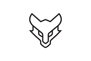 coyote head line minimal logo design, a Branding & Logo Template by devastd