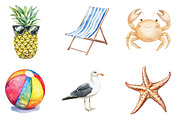 Summer Beach Day Clipart, an Illustration by designhome (Thumbnail 5 of 5)