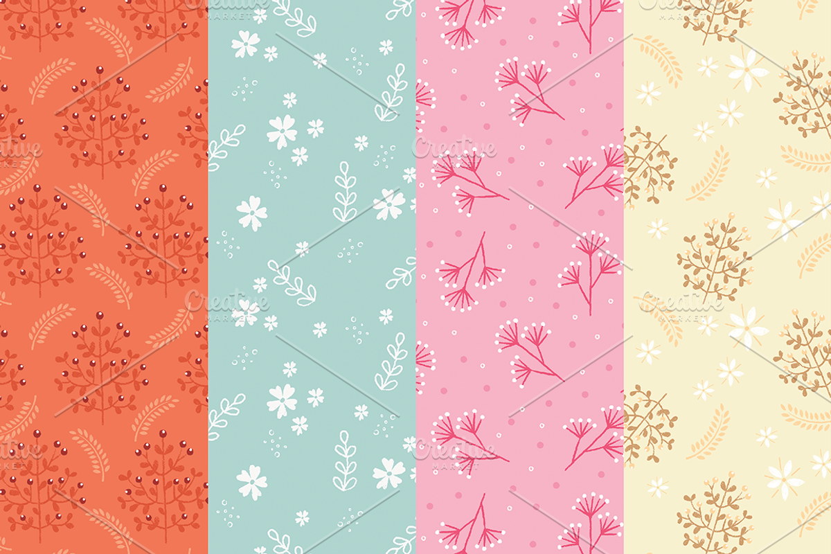 Hand-drawn Floral Pattern Collection, a Pattern Graphic by Rough Edges Supply Co. (Photo 3 of 10)