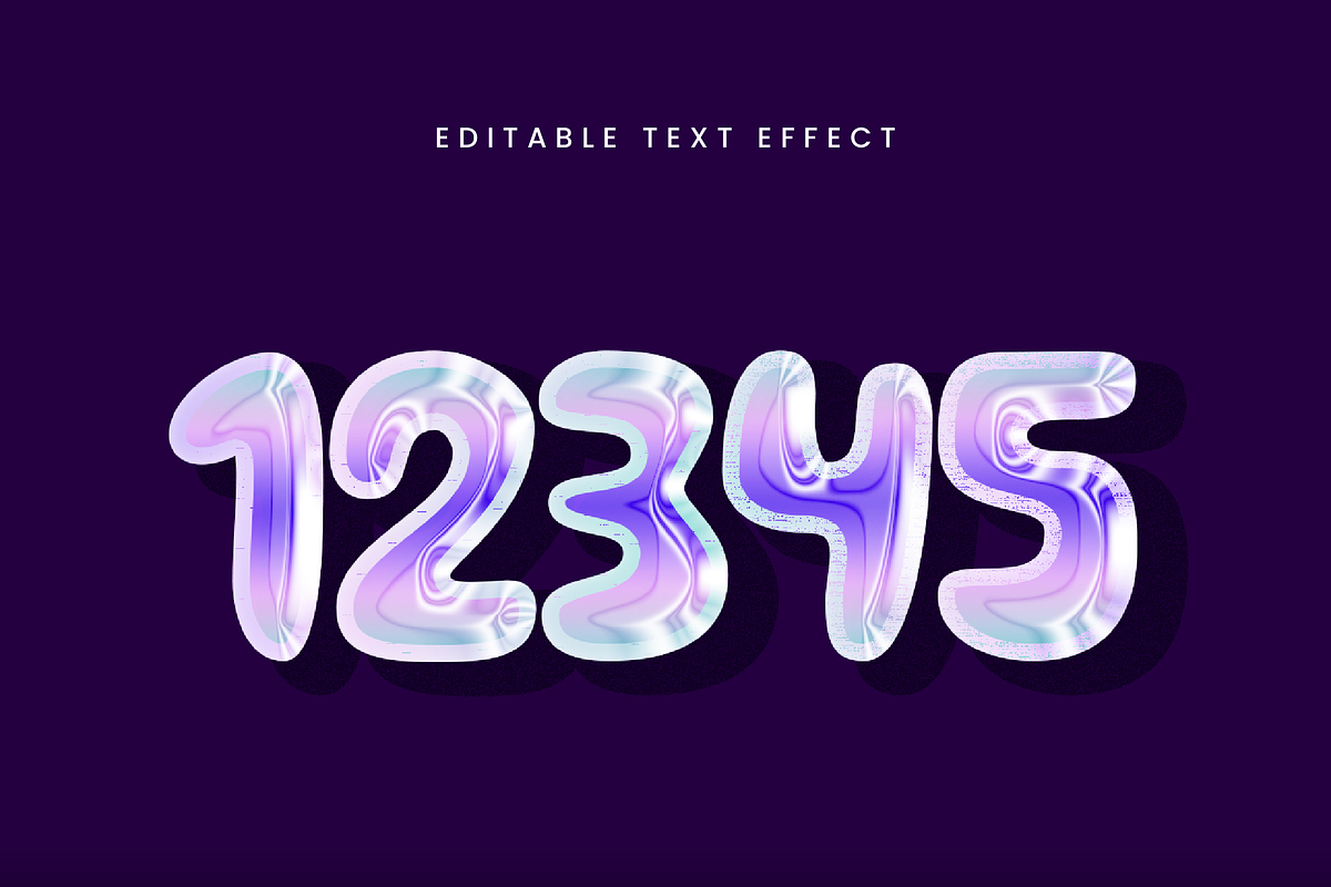 Holographic Bubble Text Effect preview 2