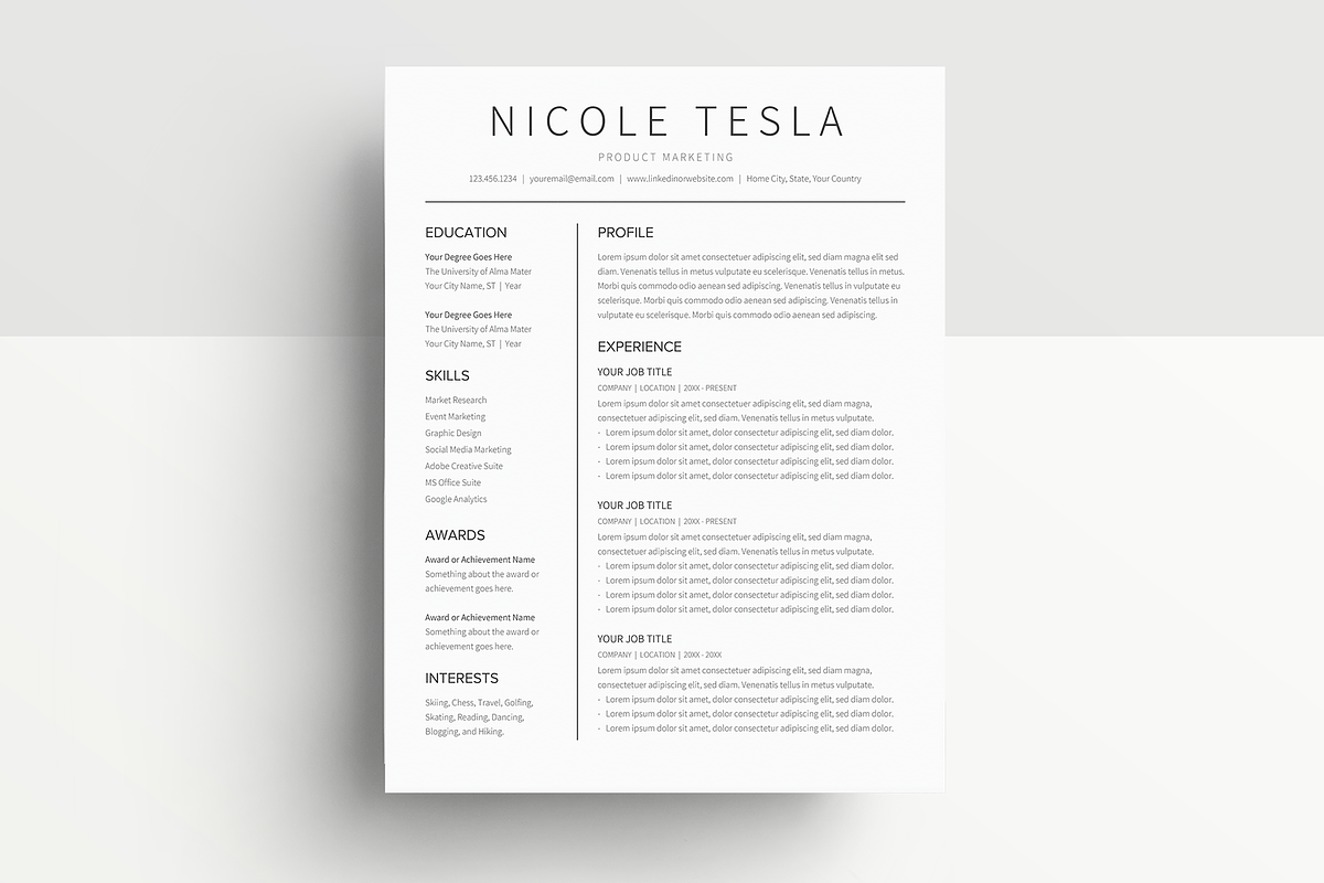 Google Docs Resume Template, a Resume Template by MioDocs (Photo 3 of 7)