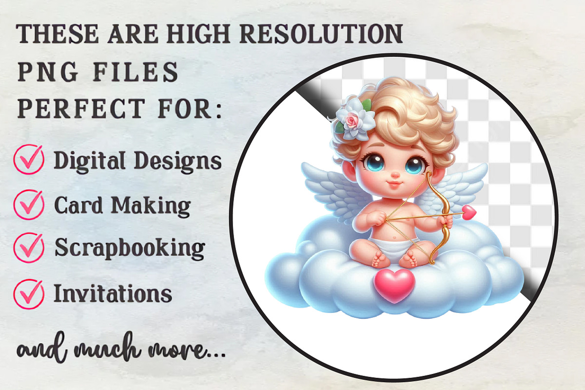 Cupid & Arrow Clipart Valentine PNG, an Illustration by RobertsArt (Photo 2 of 6)