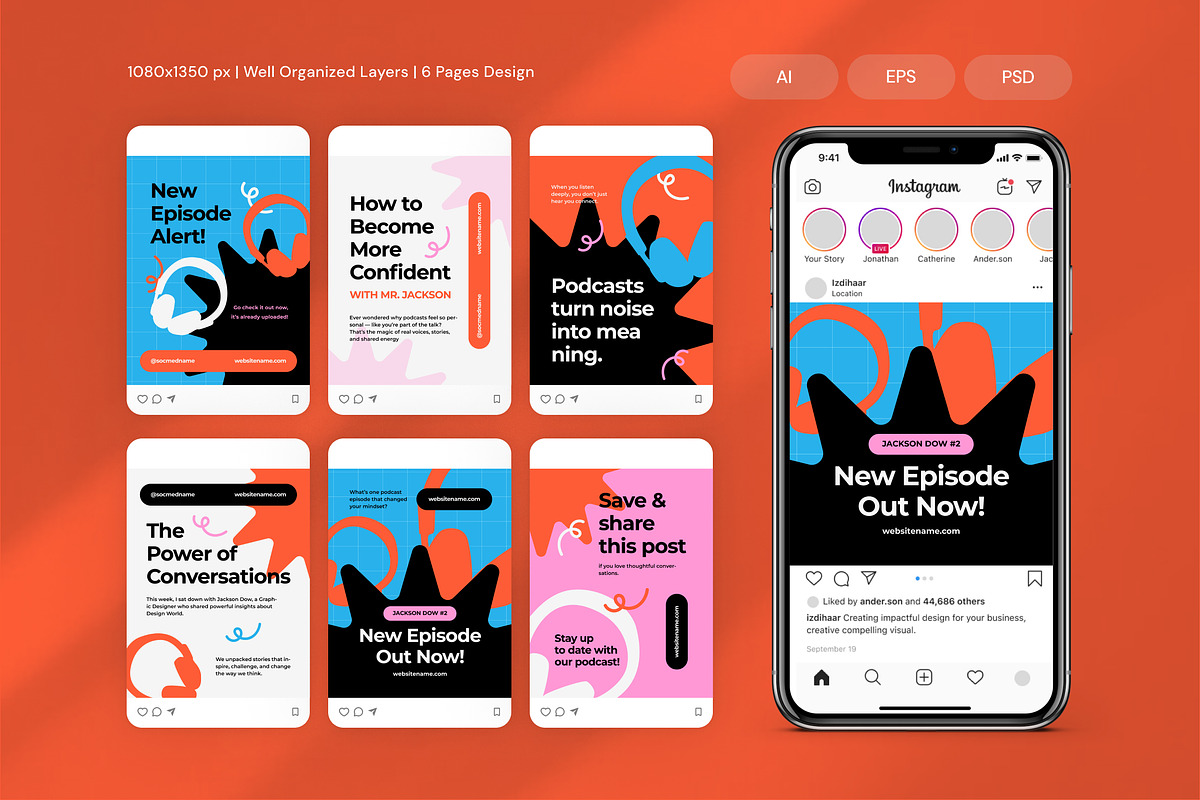 Podcast - Instagram Post, a Brochure Template by Izdihaar_Studio (Photo 1 of 3)