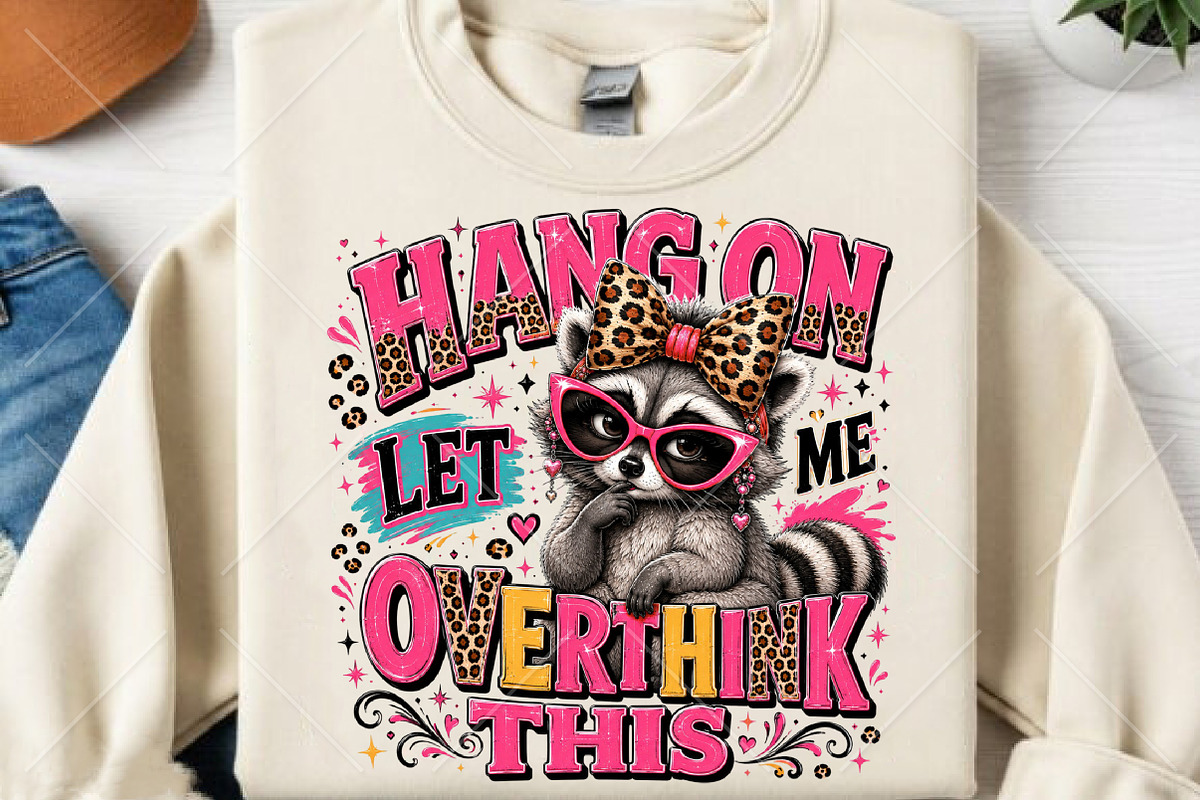 Funny Raccoon PNG, Overthinking, a Seasonal Illustration by Canvas Craft (Photo 2 of 6)