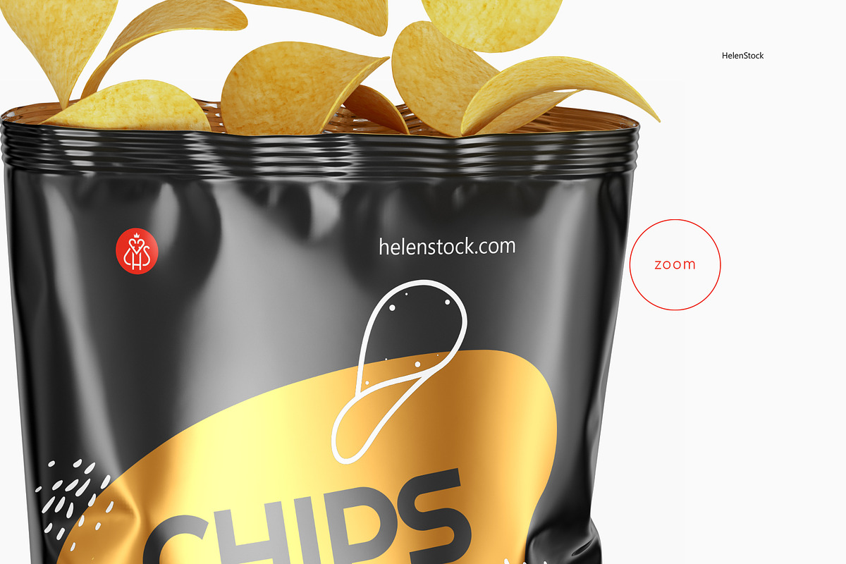 Opened Glossy Snack Package Mockup, a Packaging Mockup by HelenStock (Photo 8 of 8)