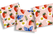 Strawberry Gouache Style Pattern Set, a Pattern Graphic by LoveDesignShop (Thumbnail 2 of 4)