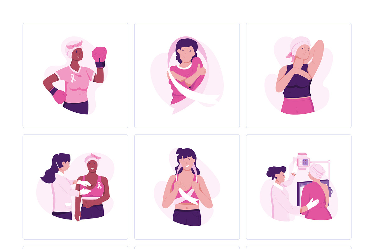 Breast Cancer Vector Pack, a Person Illustration by Prosymbols (Photo 5 of 8)