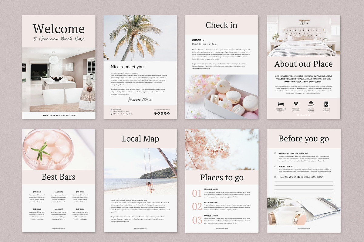 Airbnb Welcome Book Template Canva, a Brochure Template by DeeBeeDesign (Photo 4 of 10)