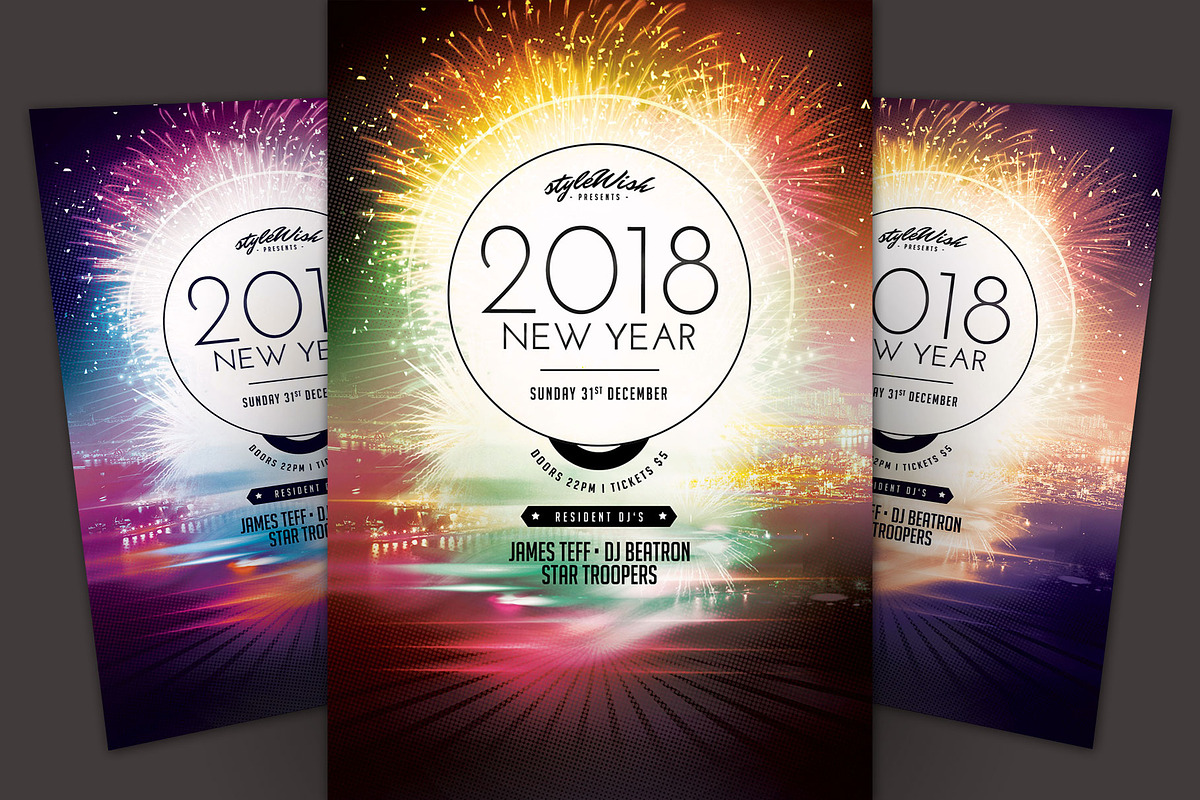 2018 New Year Flyer, a Flyer Template by styleWish