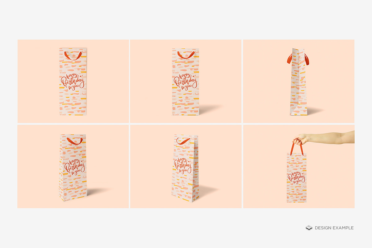 Wine Size Gift Bag Mock-up, a Print Template by Branda Keeps (Photo 5 of 17)