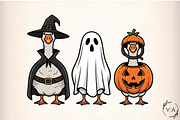 Ghost Goose Halloween Pumpkin Witch, an Illustration by Craft Nest (Thumbnail 1 of 7)
