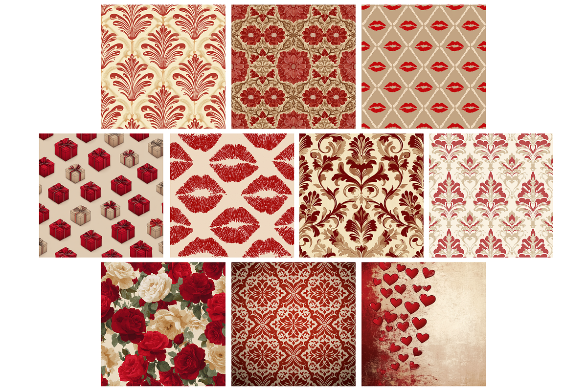 Happy Valentine's Day Backgrounds, a Background Graphic by NadiaTheronArt (Photo 3 of 5)