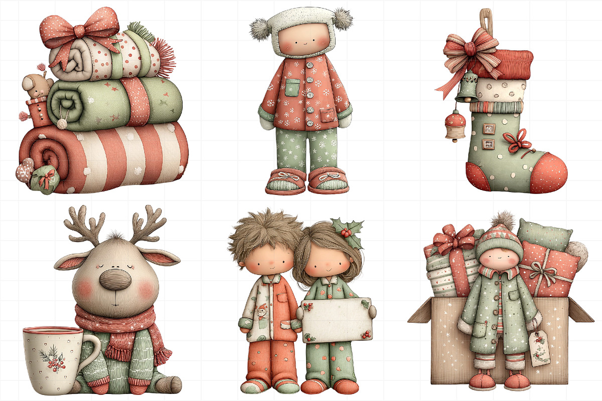 Christmas Pajama Party Clipar, an Illustration by Daily.Designs (Photo 4 of 5)