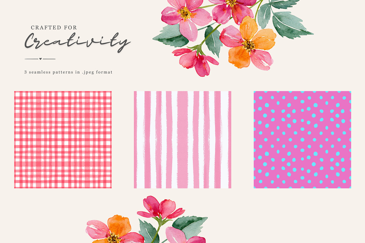 Pink Watercolor Clipart Collection, a Decorative Illustration by Patishop Art (Photo 6 of 8)