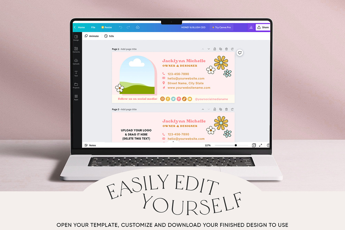 Retro Floral Email Signature Canva, an Email Template by Summit Avenue (Photo 4 of 5)