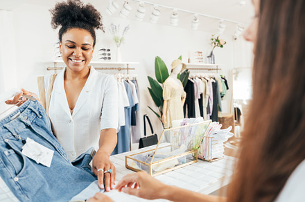 Young stylish woman buying clothes, a Beauty & Fashion Photo by Artem Varnitsin