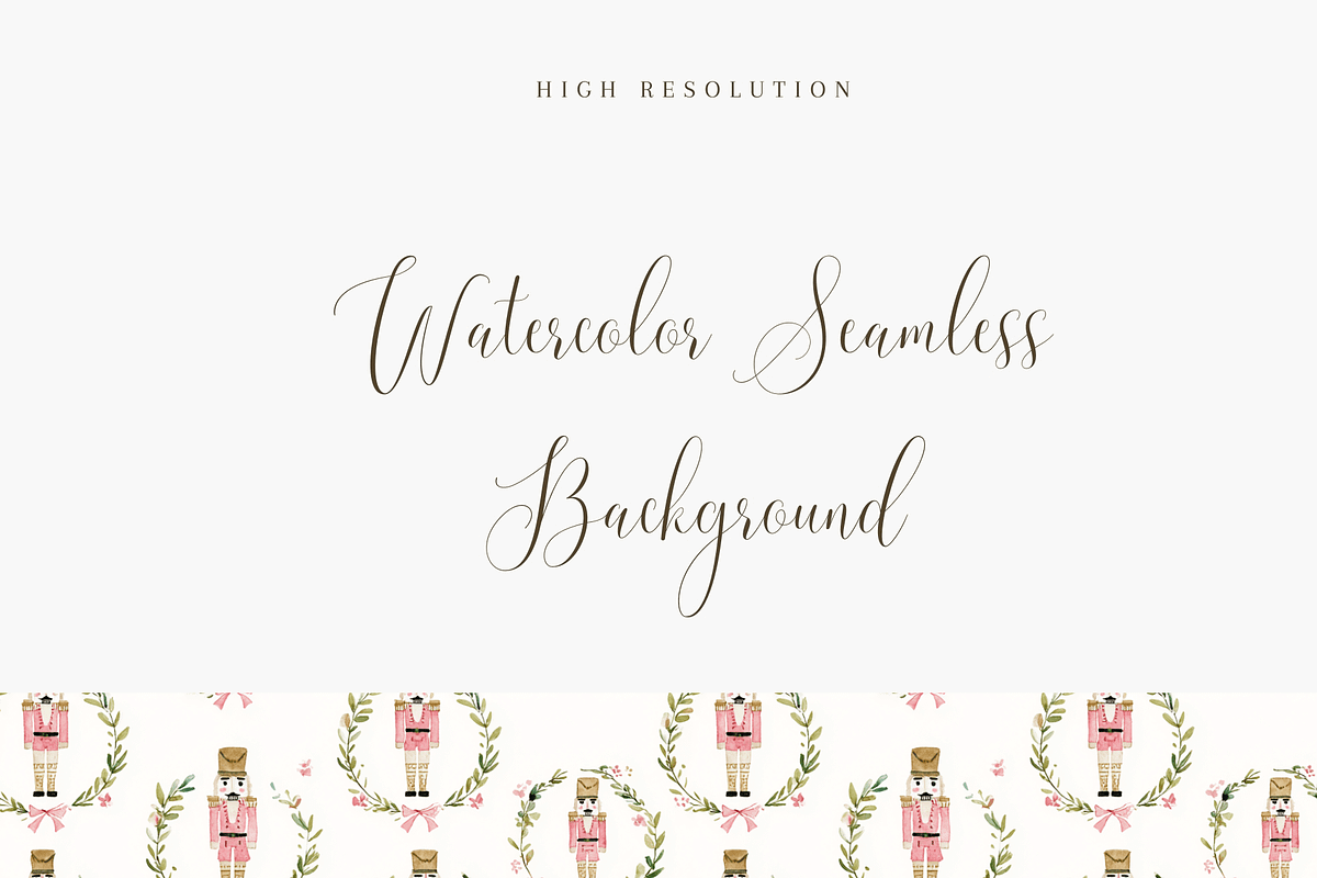 Nutcracker Christmas Wreath Seamless, a Pattern Graphic by Pati Charm Studio (Photo 3 of 8)