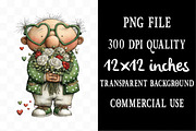 Whimsical Valentine Grandpa Clipart, an Illustration by Designking (Thumbnail 4 of 5)