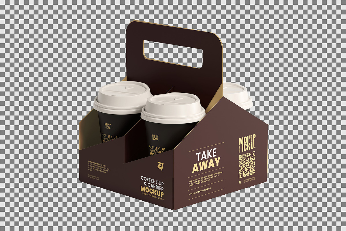 Coffee Cup & Carrier Mockup Design, a Cups & Container Mockup by Artnivora.Std (Photo 4 of 6)