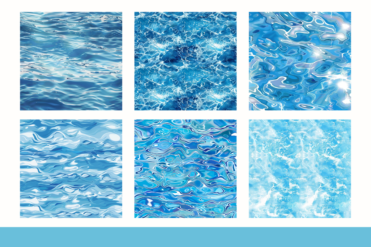 Water Pattern Texture Digital Paper, a Pattern Graphic by Paper Artsthetics (Photo 2 of 6)