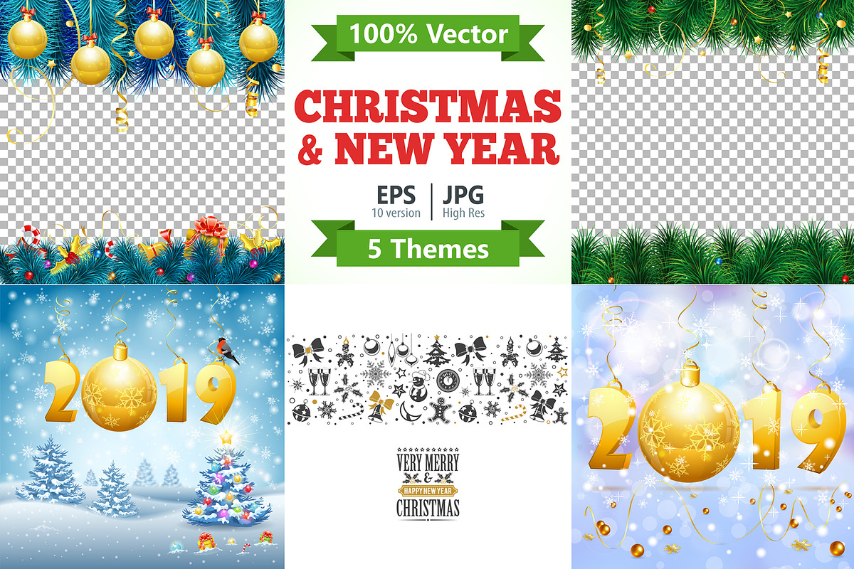 Christmas and New Year Themes, a Decorative Illustration by TAlex (Photo 1 of 6)