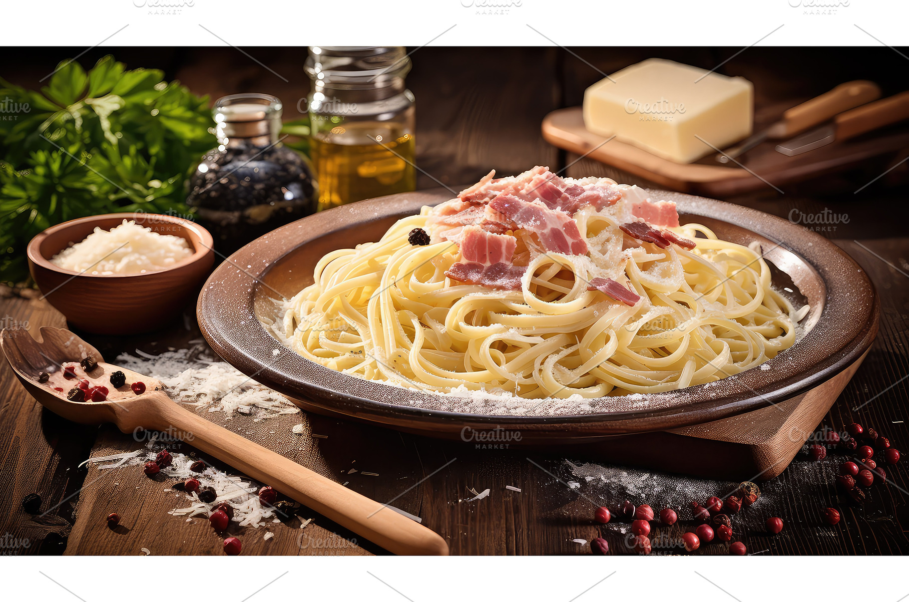 cuisine pasta food background ai, a Food & Drink Photo by pikepicture