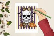 Preppy Halloween Coquette Skull Bow, an Illustration by designcity5 (Thumbnail 6 of 8)