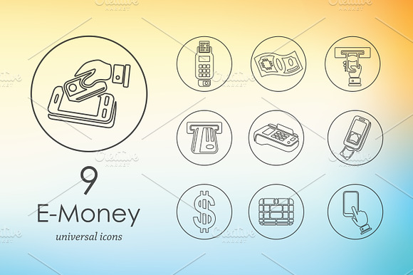 9 E Money Icons