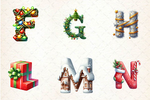 Holiday Typeface And Alphabet Clipar