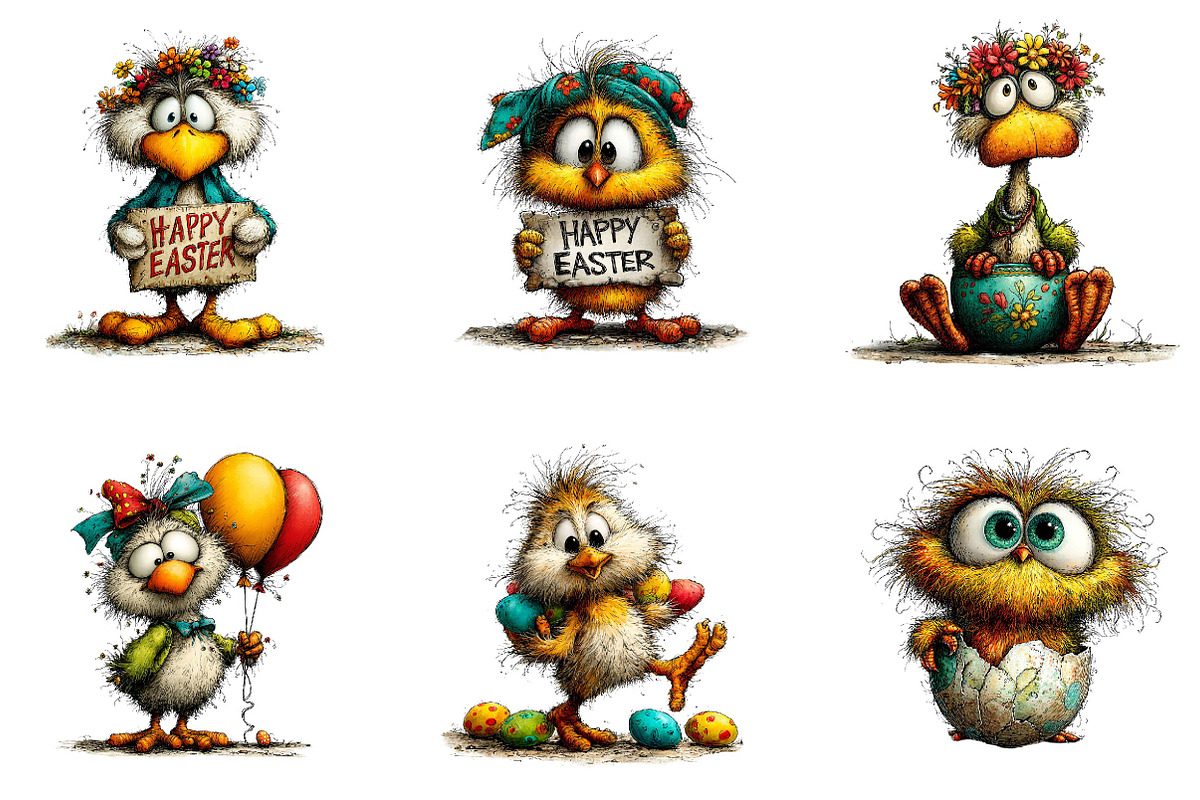 Funny easter bird clipart, an Illustration by CreationArt (Photo 5 of 7)